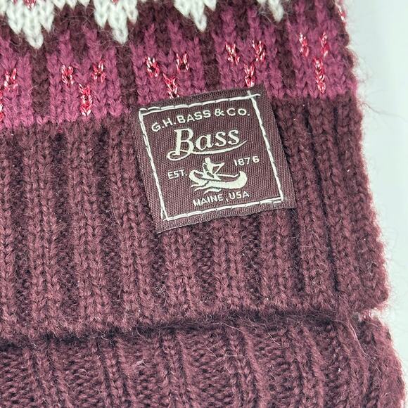 NWT G.H. Bass Knit Metallic Red Pink Glittery Warm Comfy Winter Neck Scarf OS - Picture 6 of 9